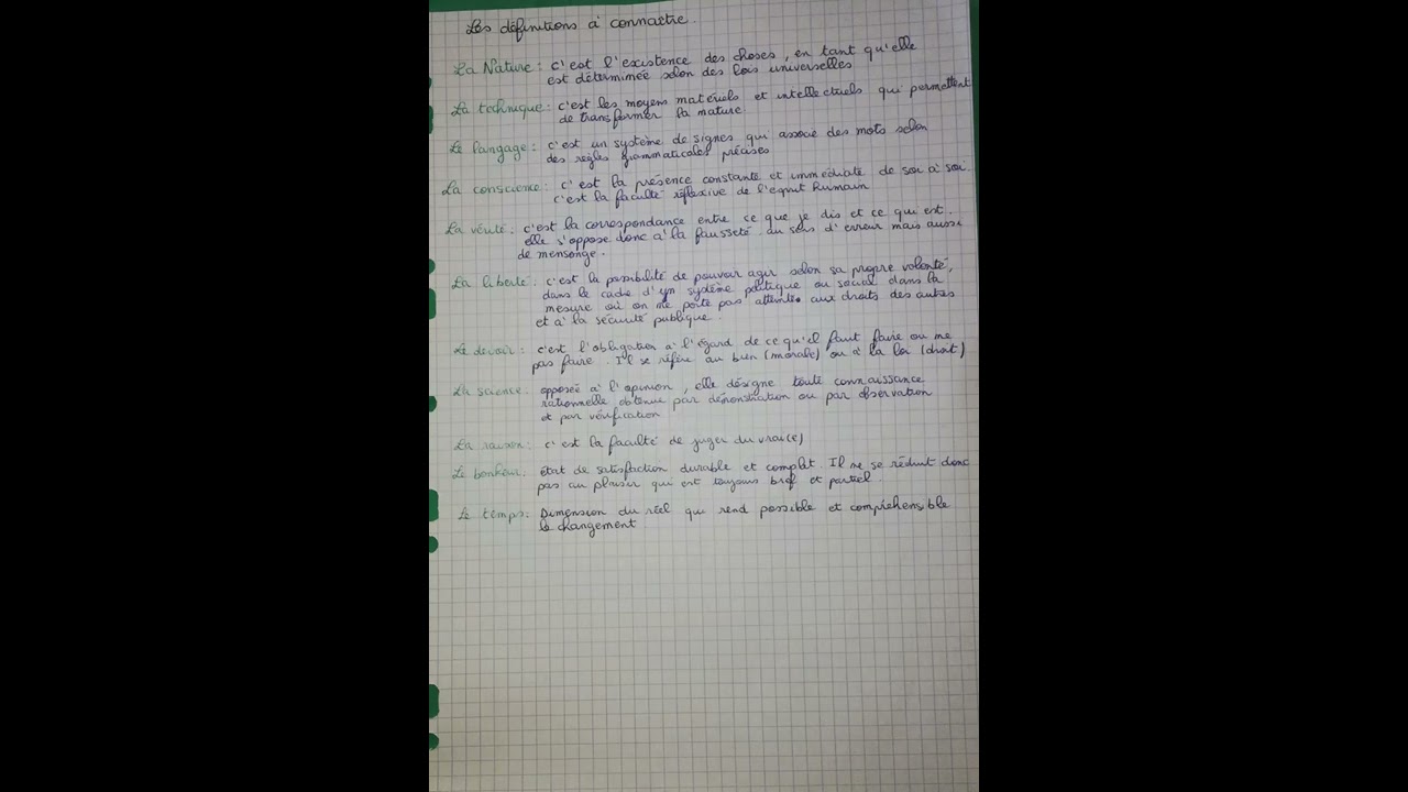 les définitions à connaître pour l'épreuve de philosophie #fichederevision #shorts  #entraidecours