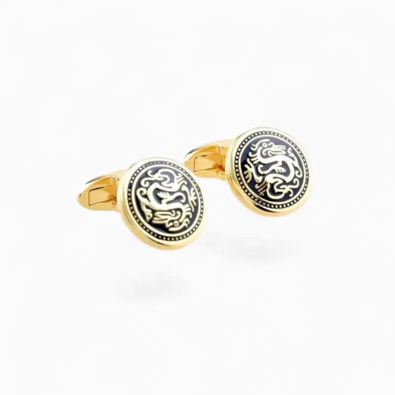 Boutons de manchette Dragon Or | La Montre à Gousset
