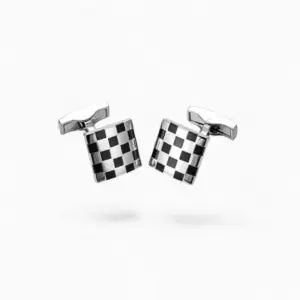 Boutons de manchette Damier Noir | La Montre à Gousset
