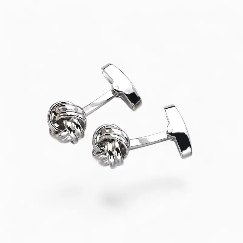 Boutons de manchette Nœud Métallique Argent | La Montre à Gousset