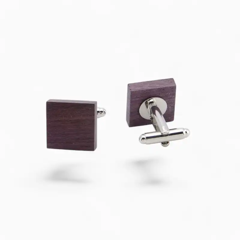 Boutons manchette Bois Carré Foncé | La Montre à Gousset