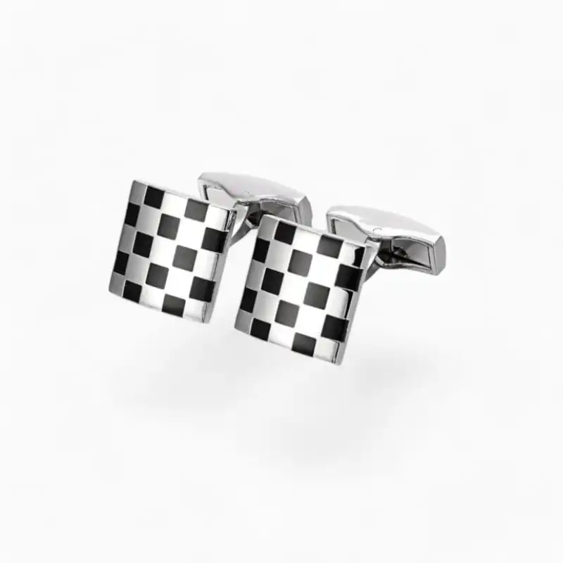 Boutons manchette Damier Noir | La Montre à Gousset