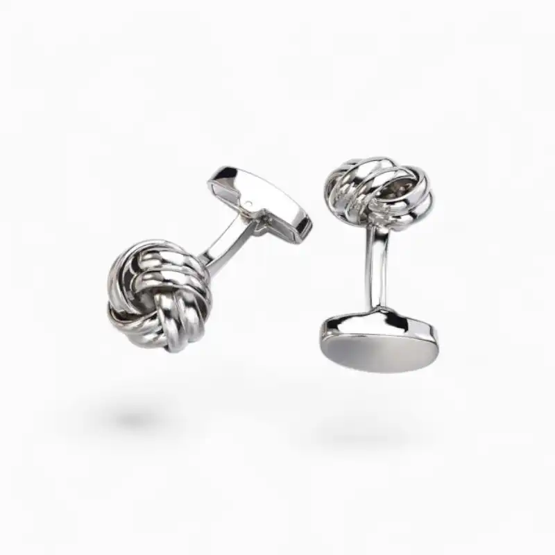 Boutons manchette Nœud Métallique Argent | La Montre à Gousset