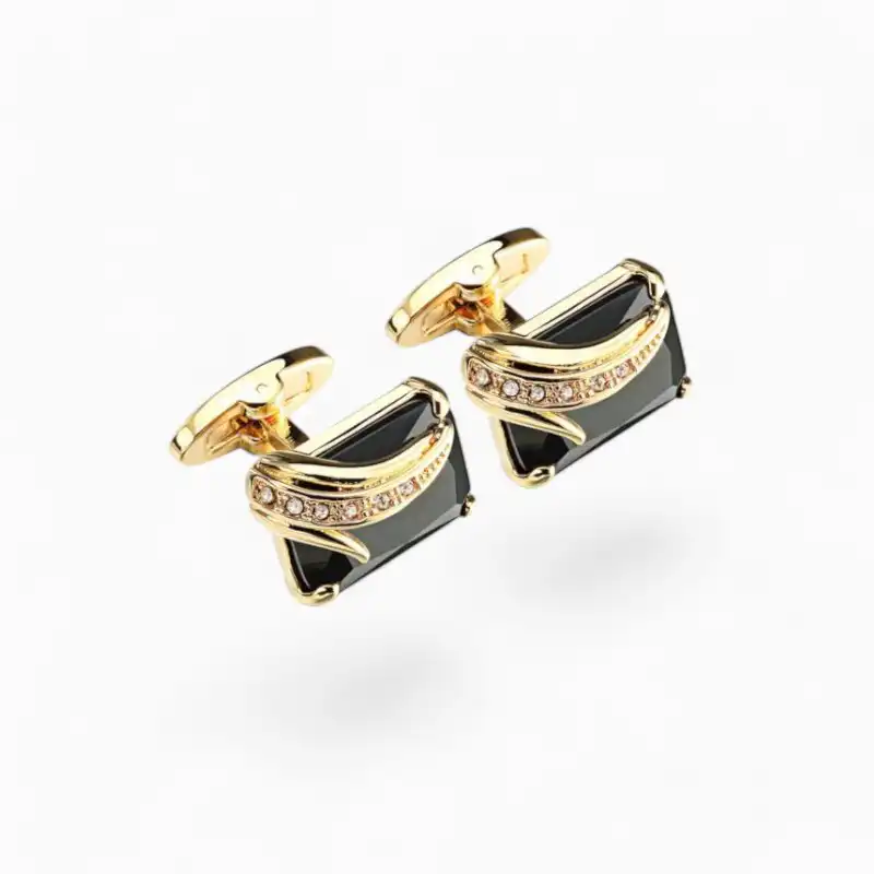 Boutons manchette Precious Stone Noir | La Montre à Gousset