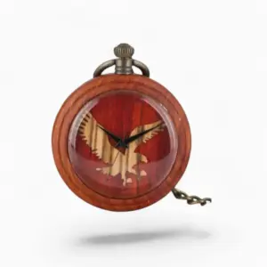 Montre à Gousset Homme Aigle en Bois | La Montre à Gousset