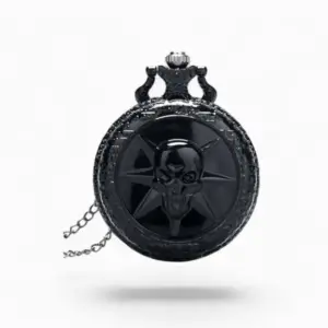 Montre à Gousset Homme Crâne Noir | La Montre à Gousset