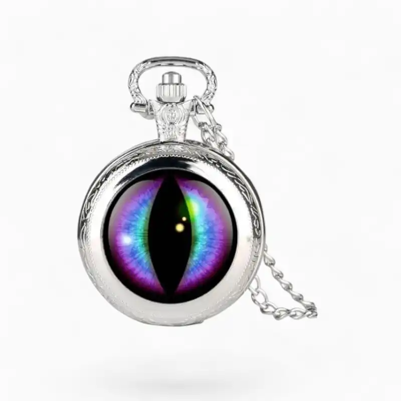 Montre à Gousset Homme Œil de Dragon Argent | La Montre à Gousset