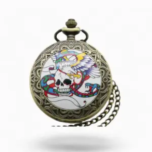 Montre à Gousset Homme Tatouage Crâne | La Montre à Gousset