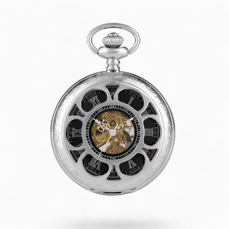 Montre à Gousset Jolie Fleur Argentée | La Montre à Gousset