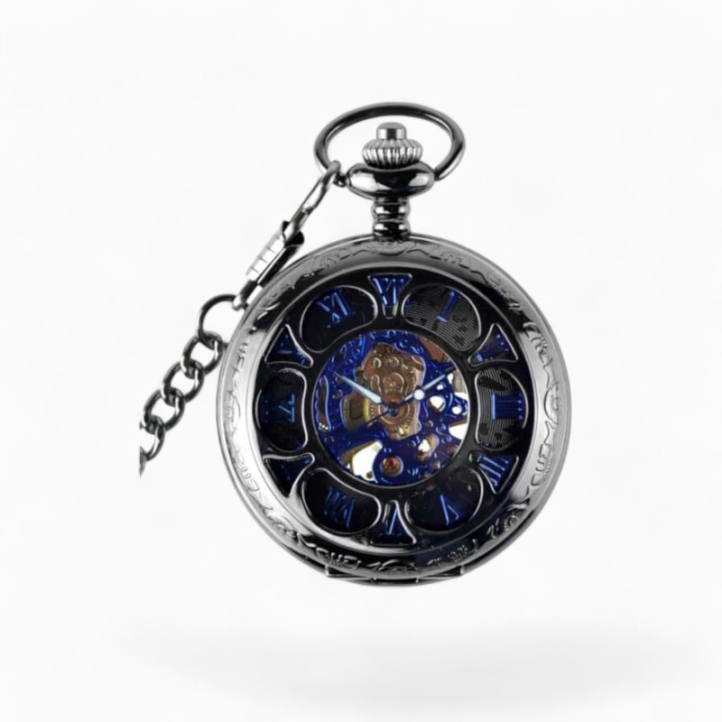 Montre à Gousset Jolie Fleur Noire | La Montre à Gousset