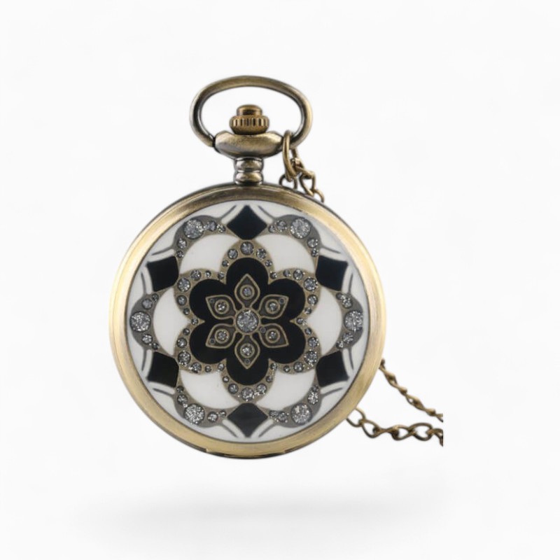 Montre à Gousset Lotus Blanc | La Montre à Gousset