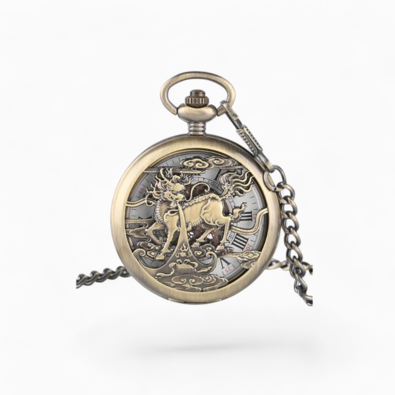 Montre à Gousset Mécanique Cheval Dragon | La Montre à Gousset