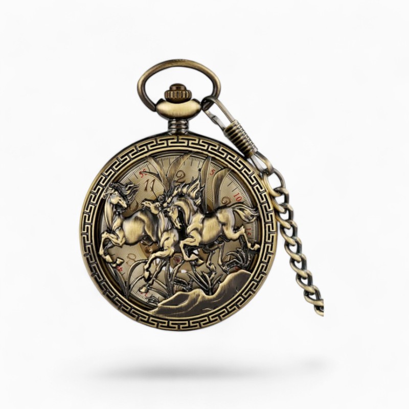 Montre à gousset chevaux