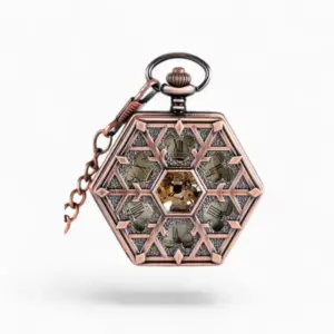 Montre à Gousset Mécanique Hexagone Bronze | La Montre à Gousset