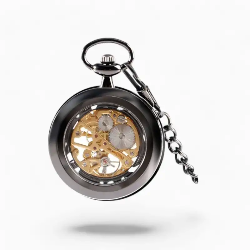 Montre à Gousset Skeleton Noir Arrière | La Montre à Gousset