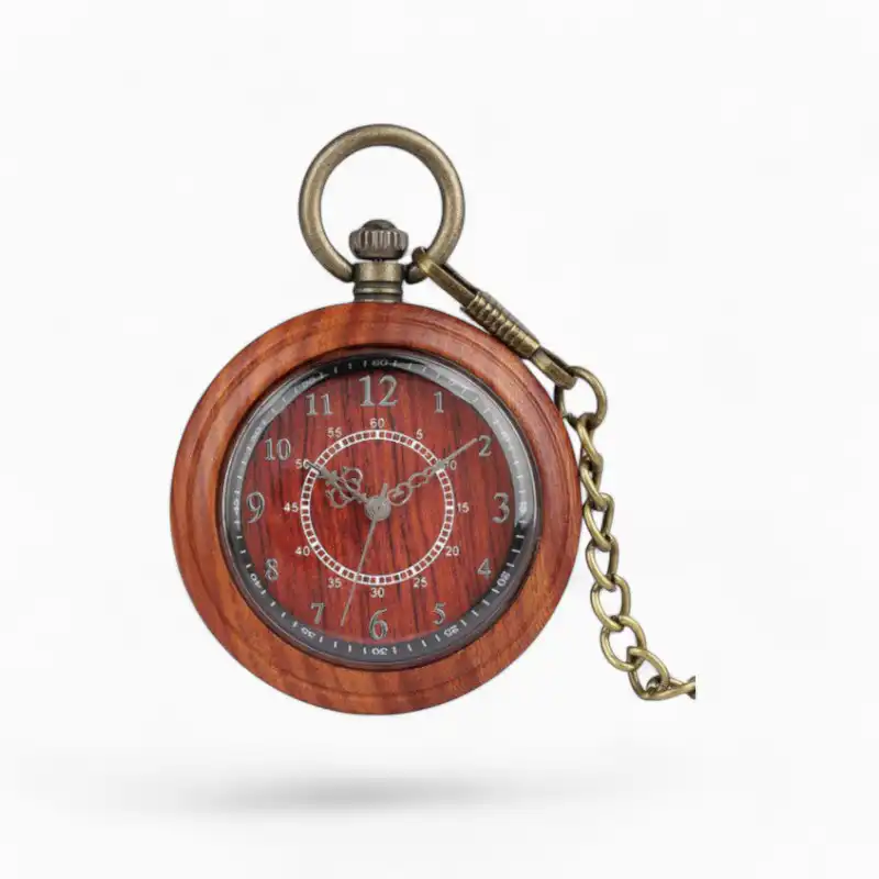 Montre à gousset Retro Bois Rouge
