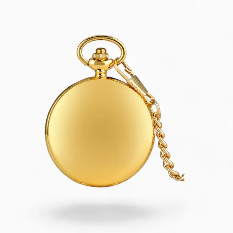 Montre à gousset dorée de luxe au design épuré avec chaîne en maillons assortie, inspirée par Sailor Moon Crystal.