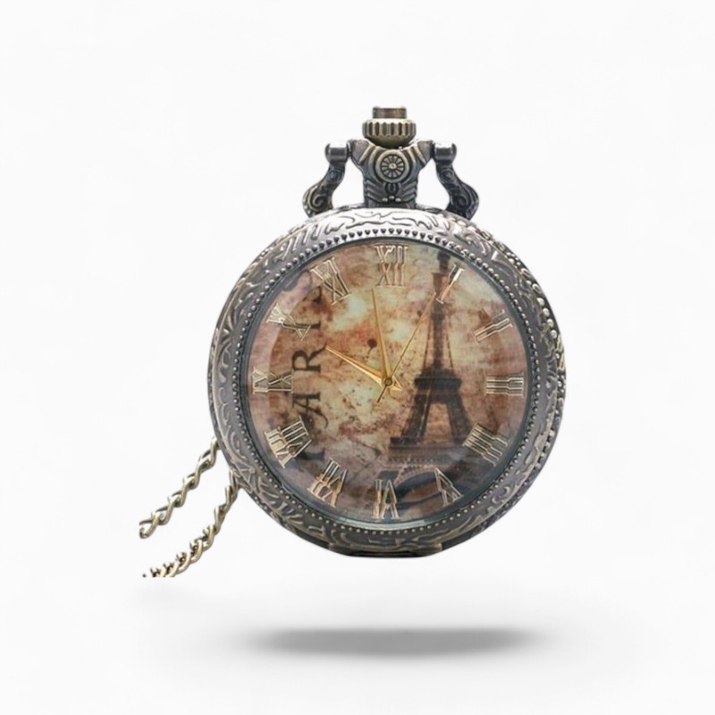 Montre à Gousset Steampunk la Tour Eiffel a survecu