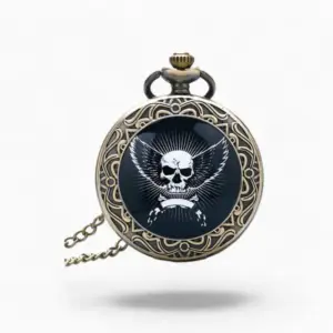 Montre à gousset Tête de mort Biker