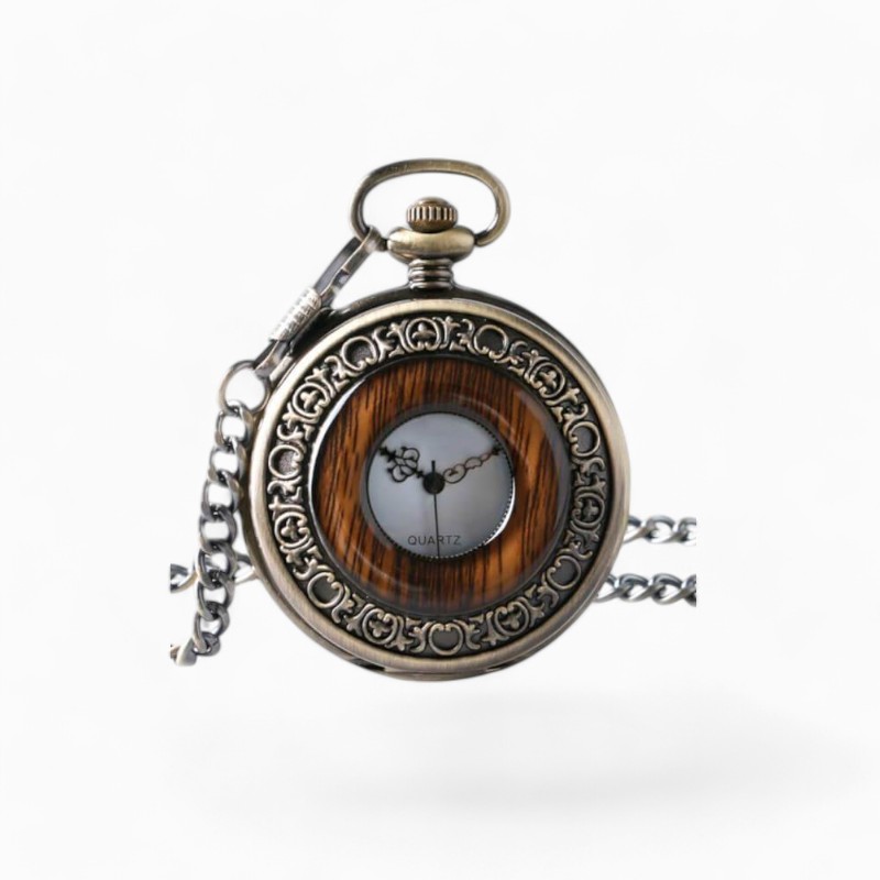 Montre à Gousset Vintage Bois de Luxe | La Montre à Gousset