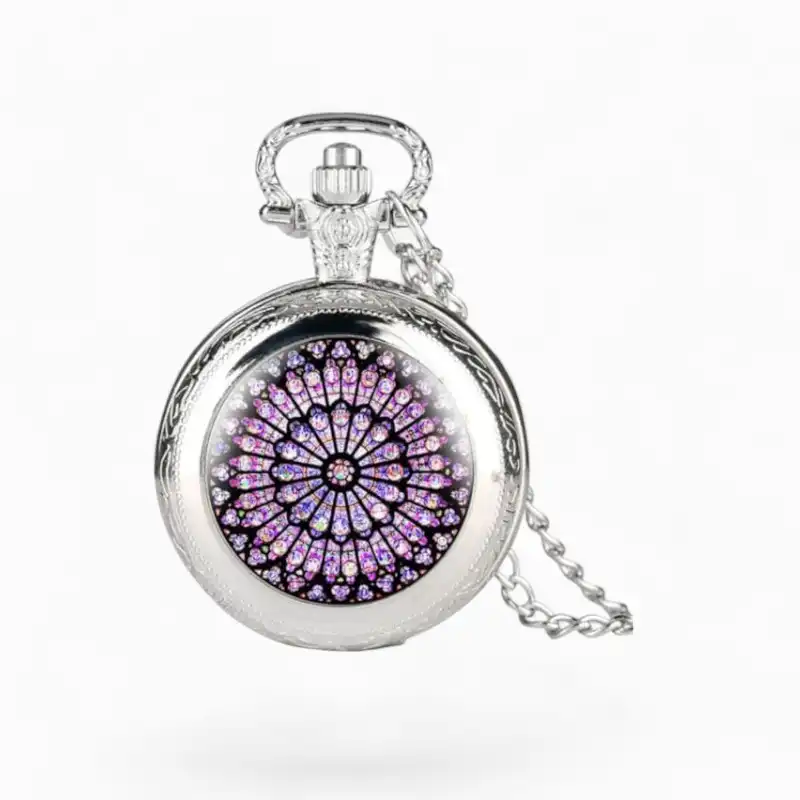 Montre à Gousset Vintage Vitrail Argent | La Montre à Gousset