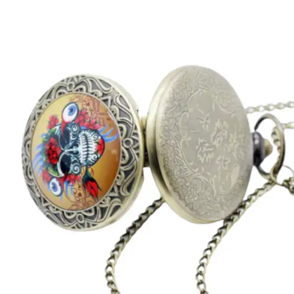 Montre de poche Homme Crâne Mexicain | La Montre à Gousset