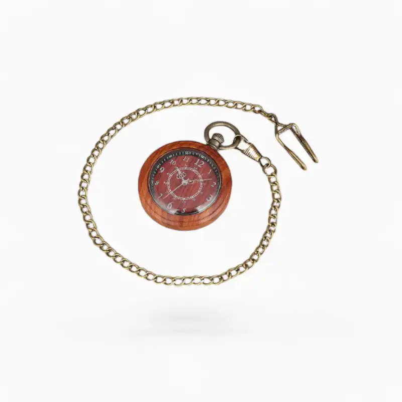 Montre de poche Retro Bois Rouge
