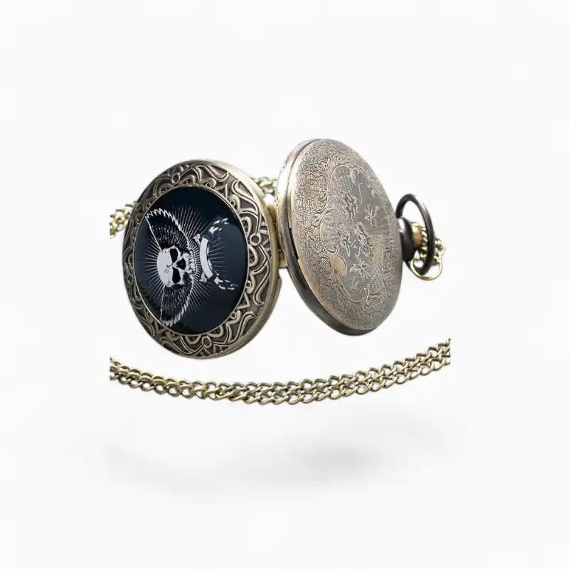Montre de poche Tête de mort Biker