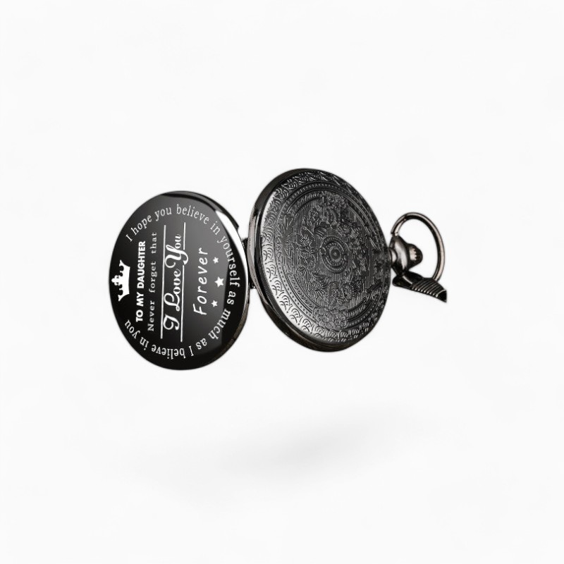 Montre de poche à ma fille Noir