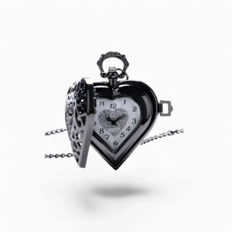 Montre Gousset Femme Coeur Noir | La Montre à Gousset
