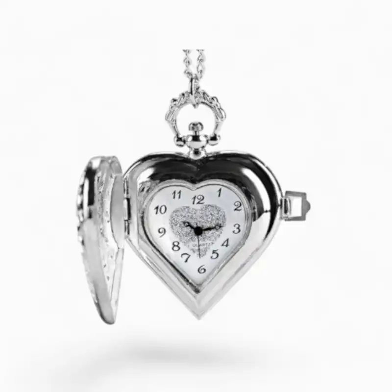 Montre Gousset Femme Coeur Argent | La Montre à Gousset