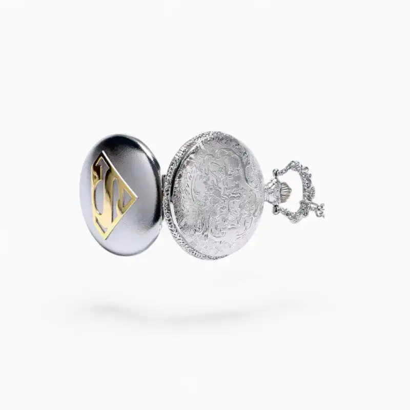 Montre à Gousset Homme Superman Argent coté | La Montre à Gousset