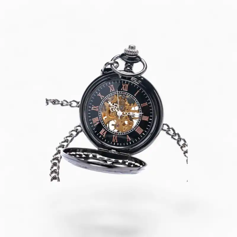 Montre gousset Jolie Fleur noire bronze | La Montre à Gousset