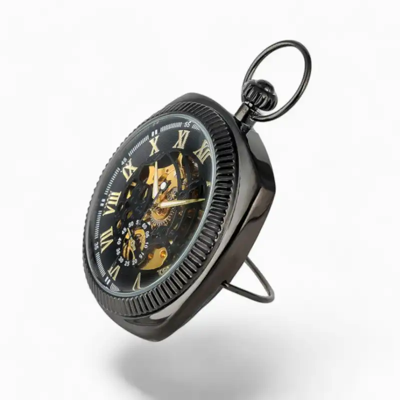 Montre Gousset Mécanique Carré de luxe Noir