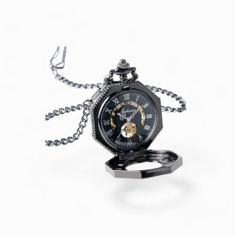 Montre Gousset Mécanique Hexagone Noire | La Montre à Gousset