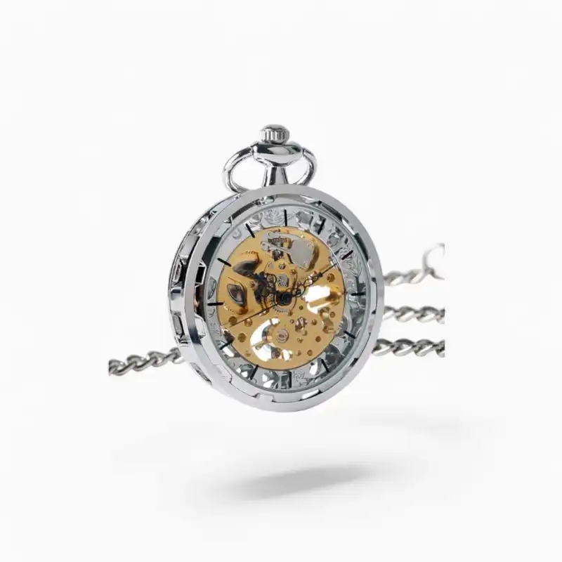 Montre de poche Skeleton Argentée | La Montre à Gousset