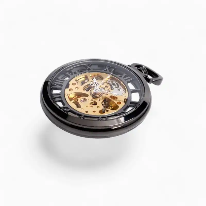 Montre à Gousset Skeleton Transparente posée | La Montre à Gousset