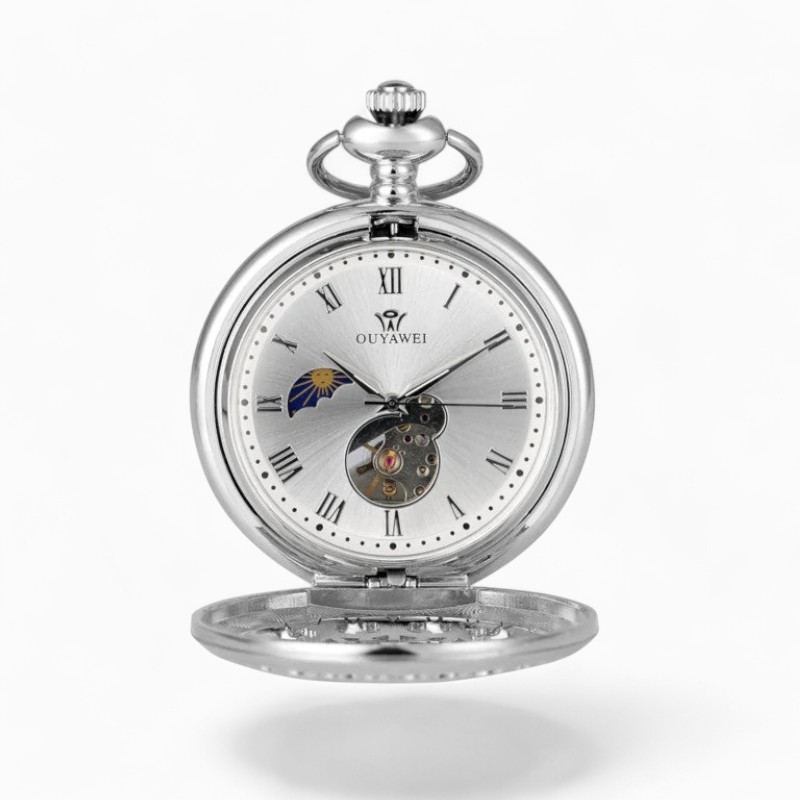 Montre Gousset mécanique Toile d'Araignée Gris