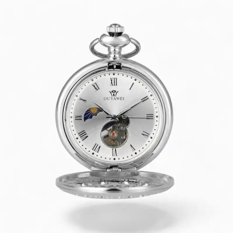 Montre Gousset mécanique Toile d'Araignée Gris