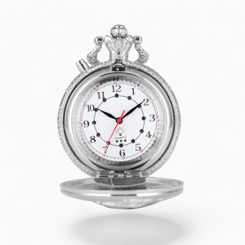 Montre-gousset-vintage-moto-led-Argent