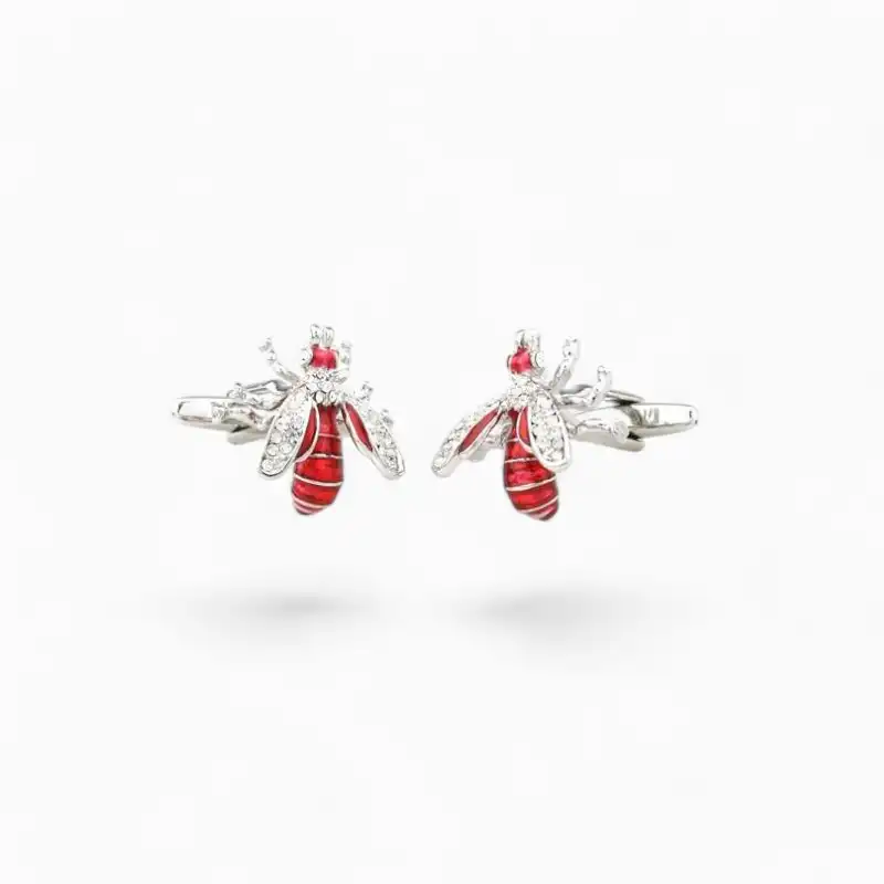 Boutons de manchette Abeille Rouge | La Montre à Gousset