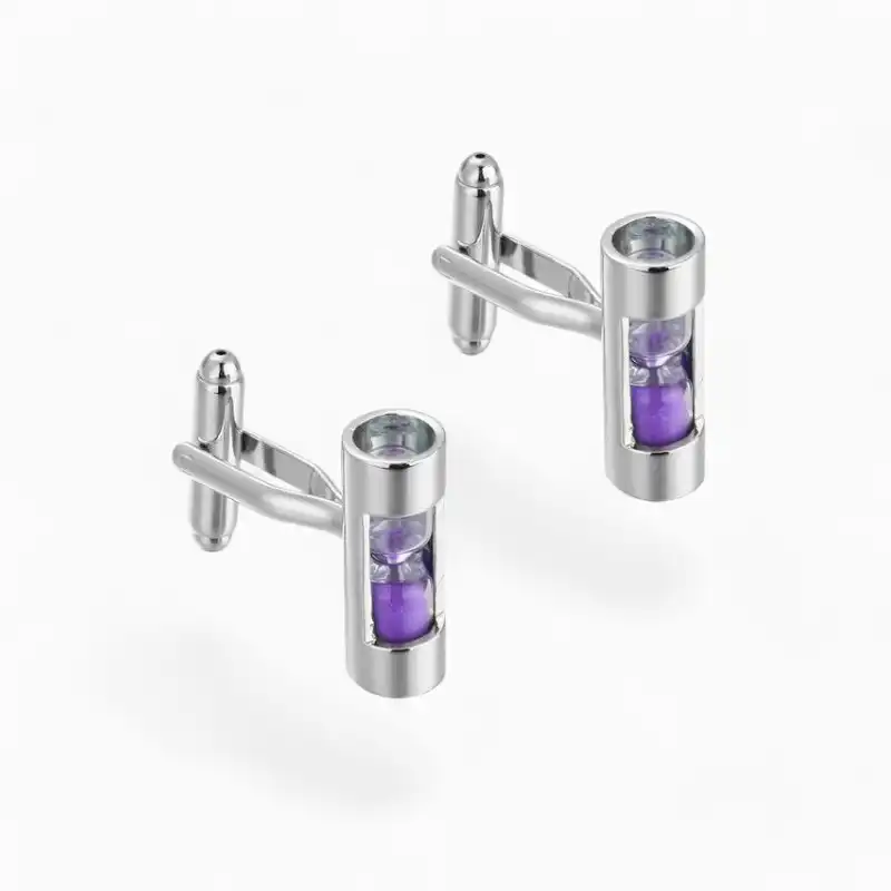 Boutons manchette Sablier Mauve | La Montre à Gousset