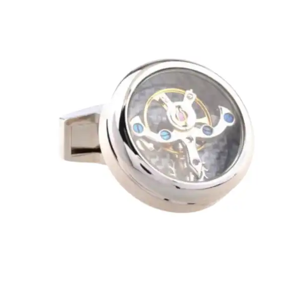 Boutons manchette Tourbillon Mécanique Argent | La Montre à Gousset