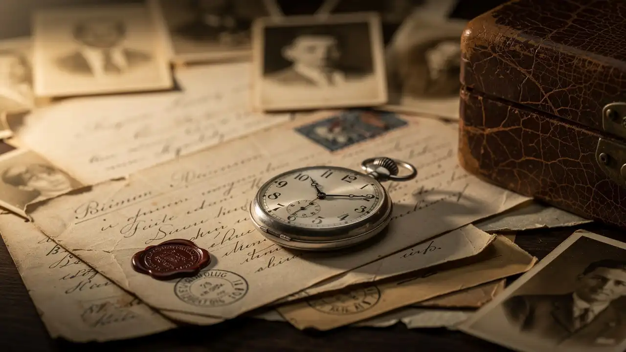 Documents de provenance et montre à gousset ancienne