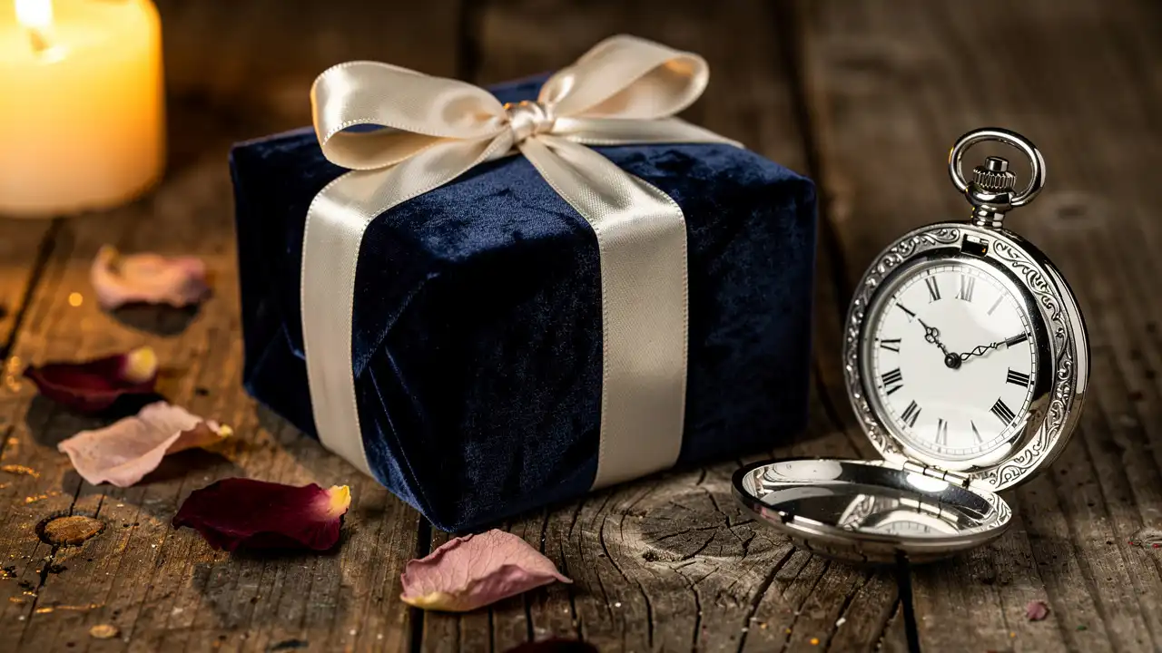 Coffret cadeau premium avec montre de poche en argent