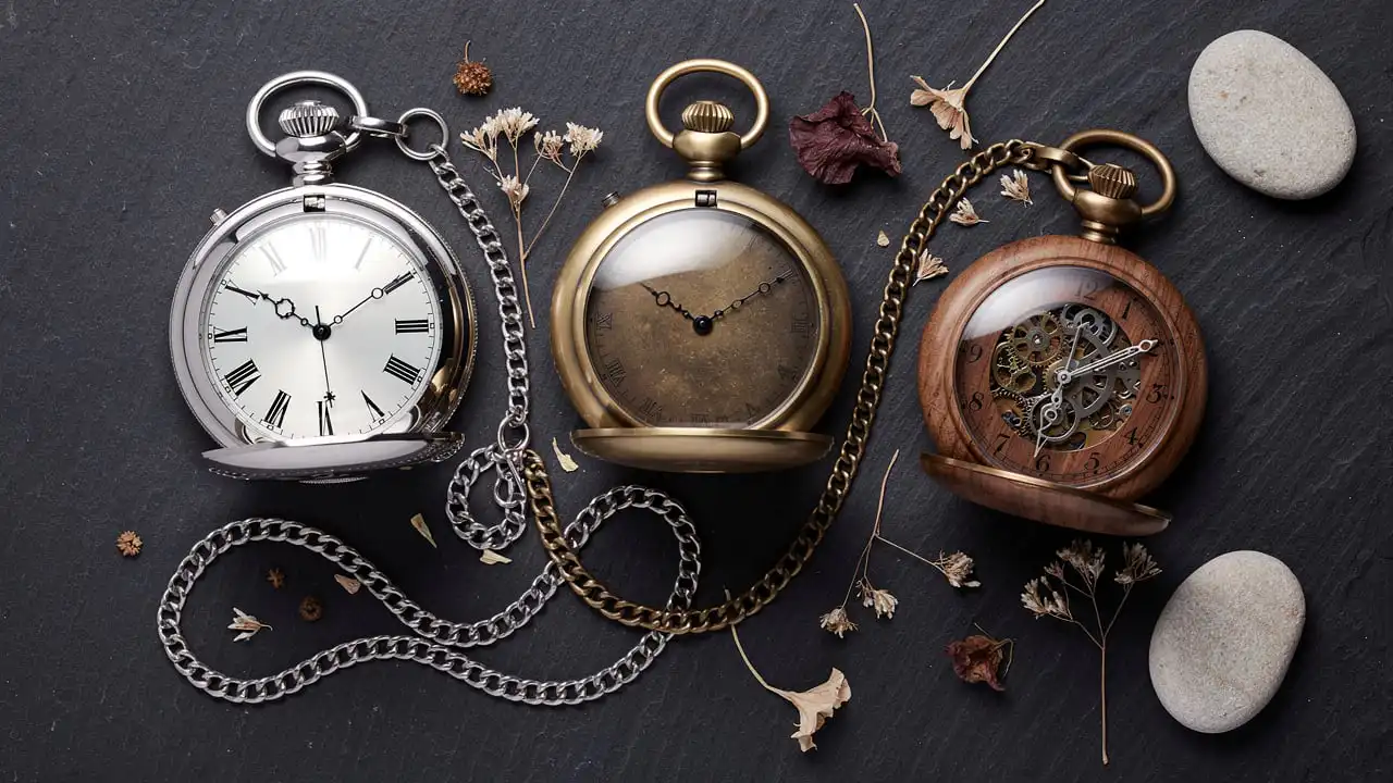 Collection de montres à gousset en différents matériaux