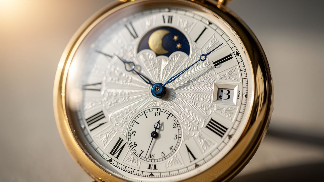 Montre à gousset ancienne avec complications phases de lune