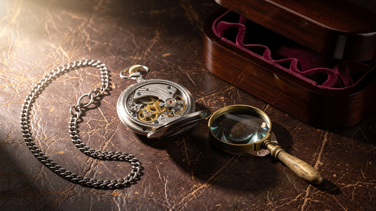 Montre à gousset dans sa boîte de conservation en bois