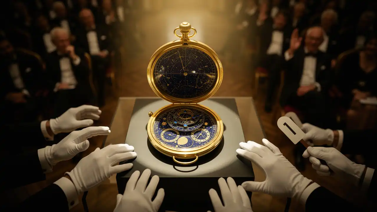 Montre de poche historique mise aux enchères sous les projecteurs
