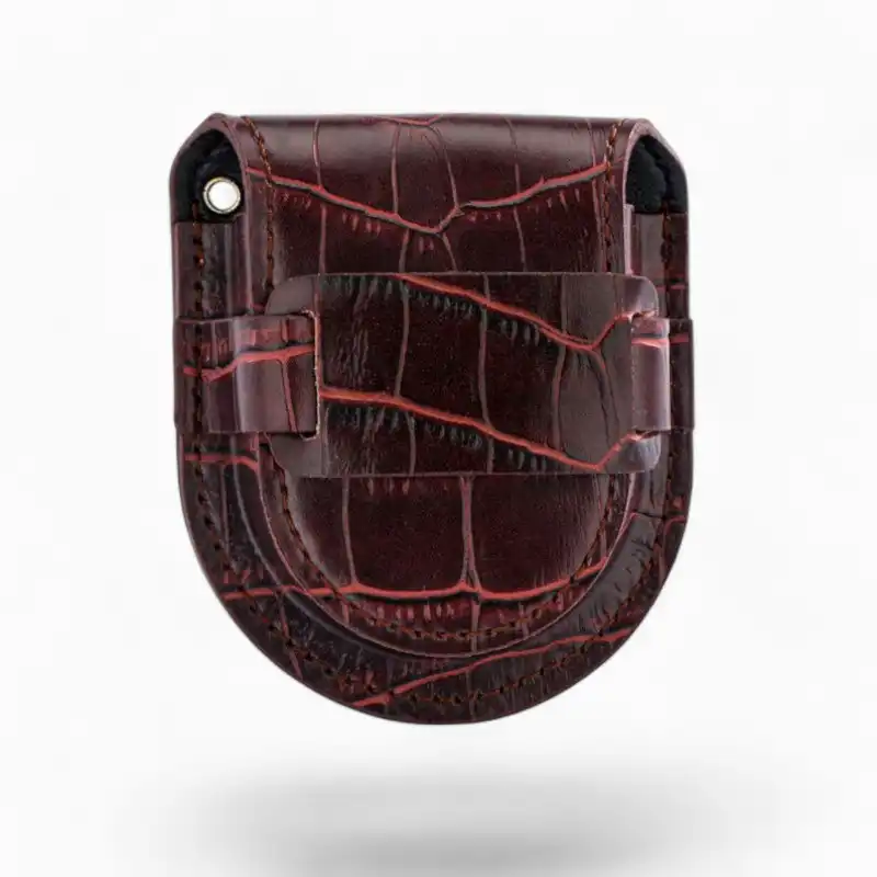 étui montre de poche croco
